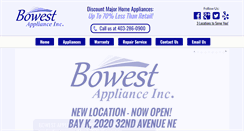 Desktop Screenshot of bowestappliances.ca